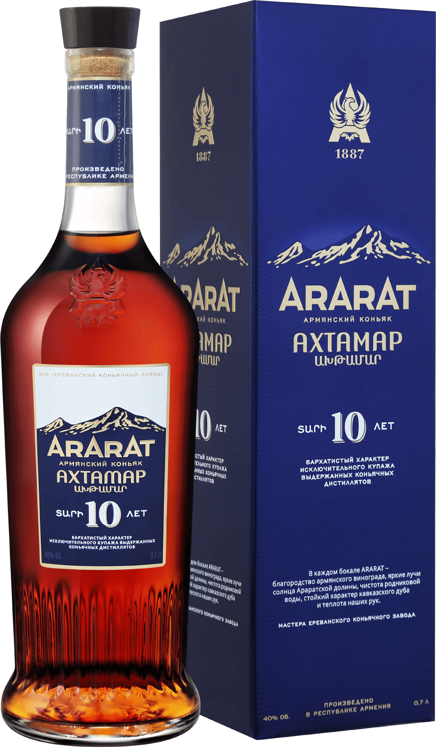 Армянский коньяк ARARAT Akhtamar 10 y.o. (gift box) 0.7л — купить АРАРАТ  Ахтамар 10 лет в подарочной упаковке в Москве, цена и отзывы