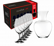 Бокалы Riedel Ouverture Magnum (6 glasses set) & decanter Apple