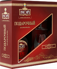 Коньяк Noy Podarochniy Armenian Brandy 7 y.o. in gift box with two glasses