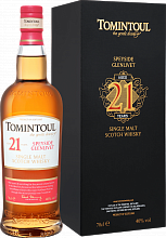 Виски Tomintoul Speyside Glenlivet Single Malt Scotch Whisky 21 YO (gift box)