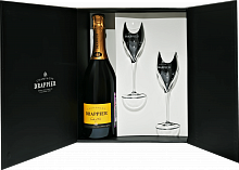Шампанское Drappier Carte d’Or Brut Champagne AOP in gift box with two glasses